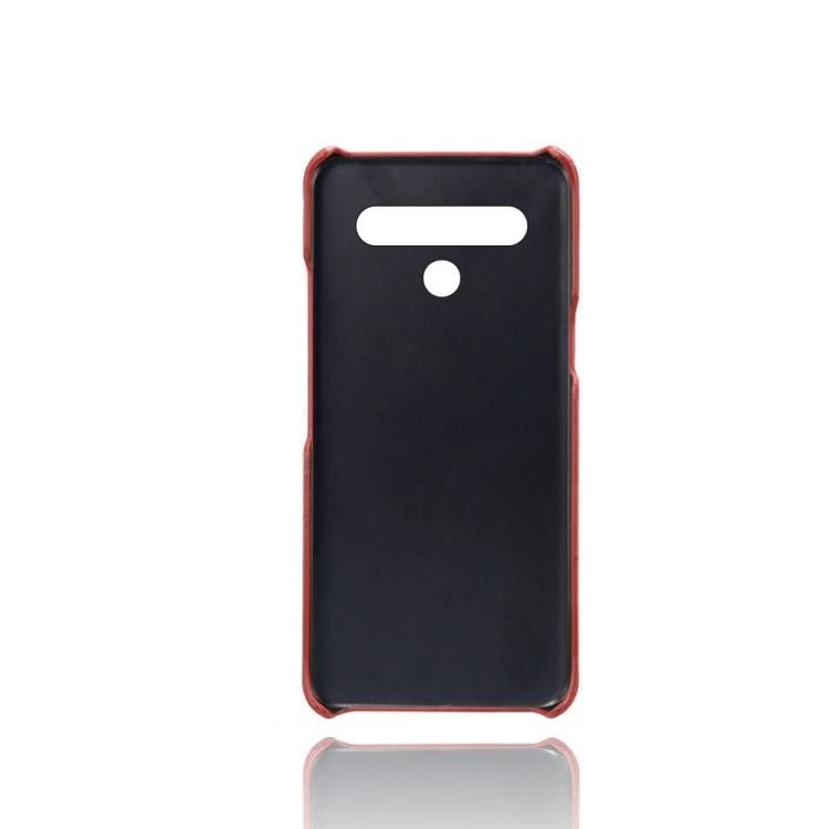For LG K61 Calf Texture PC + PU Leather Back Cover Shockproof Case with Dual Card Slots