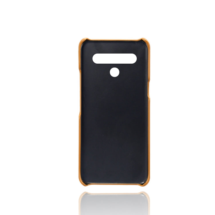 For LG K61 Calf Texture PC + PU Leather Back Cover Shockproof Case with Dual Card Slots