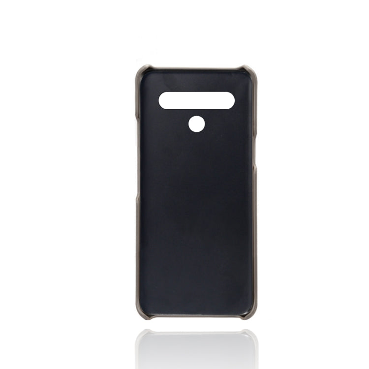 For LG K61 Calf Texture PC + PU Leather Back Cover Shockproof Case with Dual Card Slots