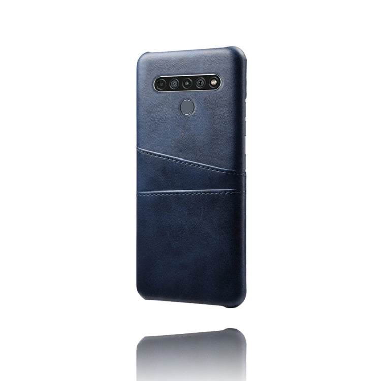 For LG K61 Calf Texture PC + PU Leather Back Cover Shockproof Case with Dual Card Slots
