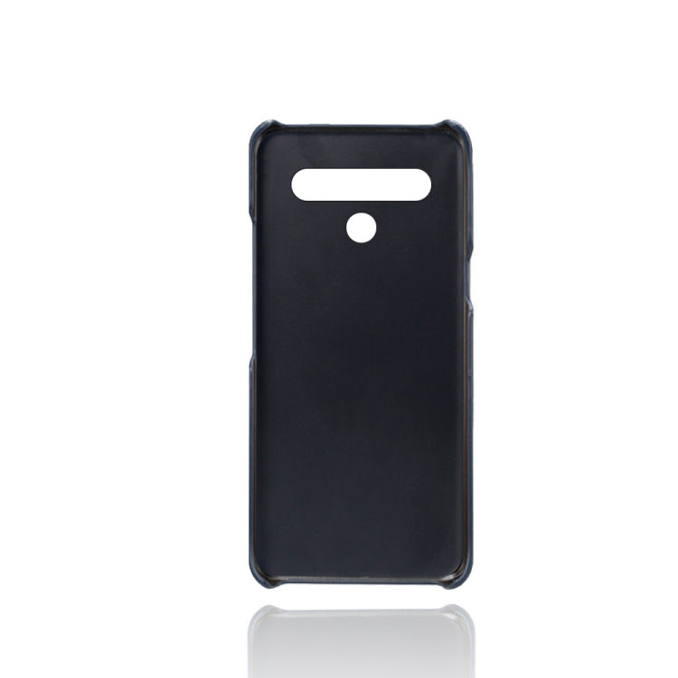 For LG K61 Calf Texture PC + PU Leather Back Cover Shockproof Case with Dual Card Slots