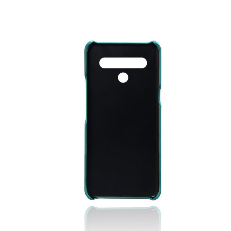 For LG K61 Calf Texture PC + PU Leather Back Cover Shockproof Case with Dual Card Slots