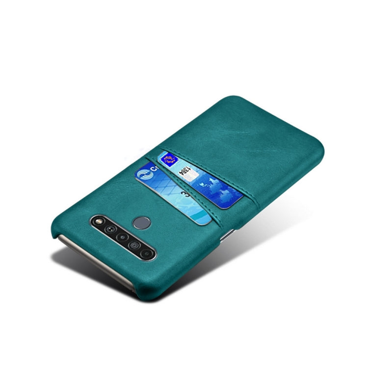 For LG K61 Calf Texture PC + PU Leather Back Cover Shockproof Case with Dual Card Slots