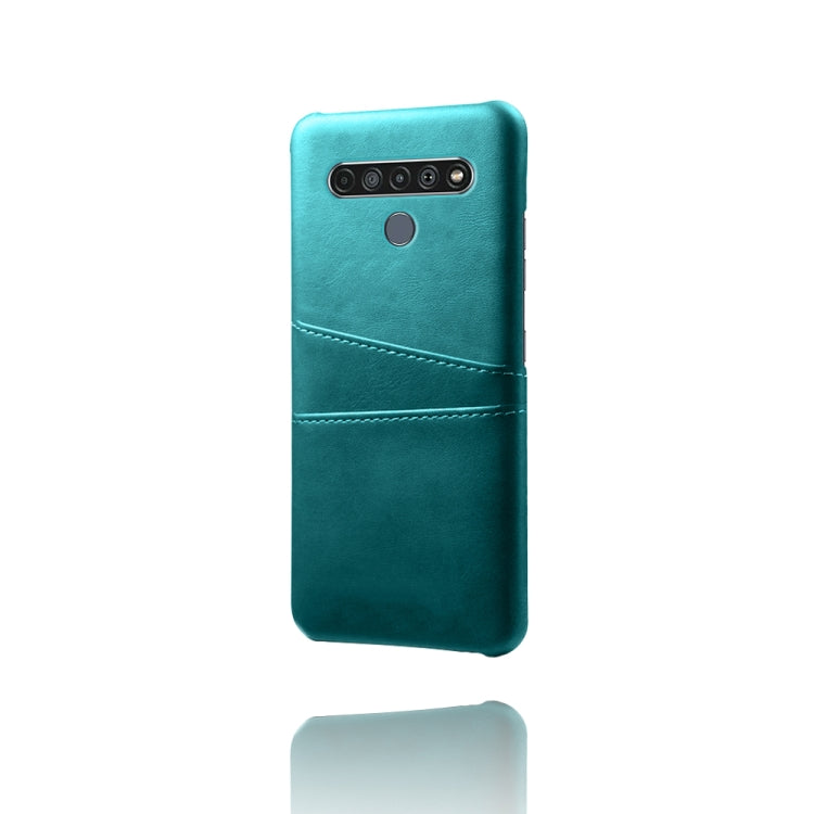 For LG K61 Calf Texture PC + PU Leather Back Cover Shockproof Case with Dual Card Slots