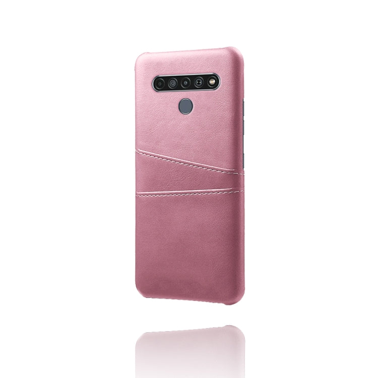 For LG K61 Calf Texture PC + PU Leather Back Cover Shockproof Case with Dual Card Slots
