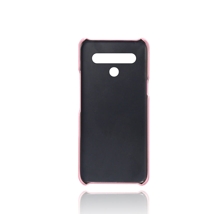 For LG K61 Calf Texture PC + PU Leather Back Cover Shockproof Case with Dual Card Slots