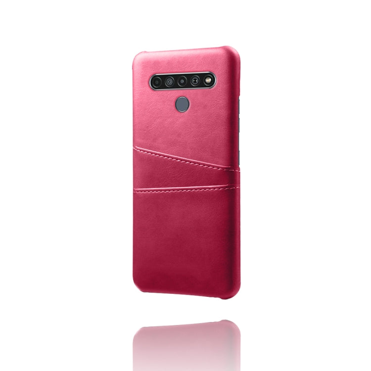 For LG K61 Calf Texture PC + PU Leather Back Cover Shockproof Case with Dual Card Slots