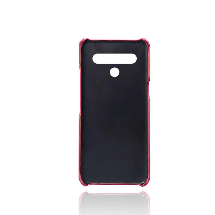 For LG K61 Calf Texture PC + PU Leather Back Cover Shockproof Case with Dual Card Slots