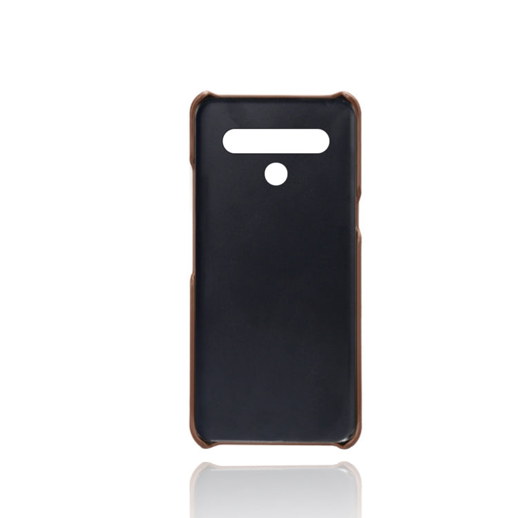 For LG K61 Calf Texture PC + PU Leather Back Cover Shockproof Case with Dual Card Slots