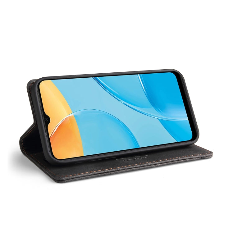 For OPPO A15s / A15 Skin Feel Anti-theft Brush Horizontal Flip Leather Case with Holder & Card Slots & Wallet