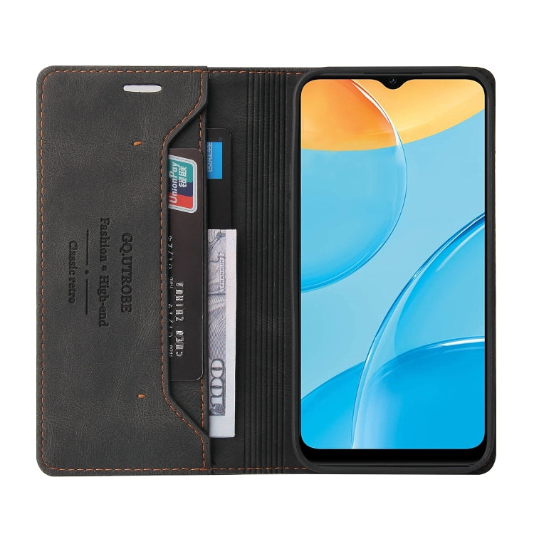 For OPPO A15s / A15 Skin Feel Anti-theft Brush Horizontal Flip Leather Case with Holder & Card Slots & Wallet
