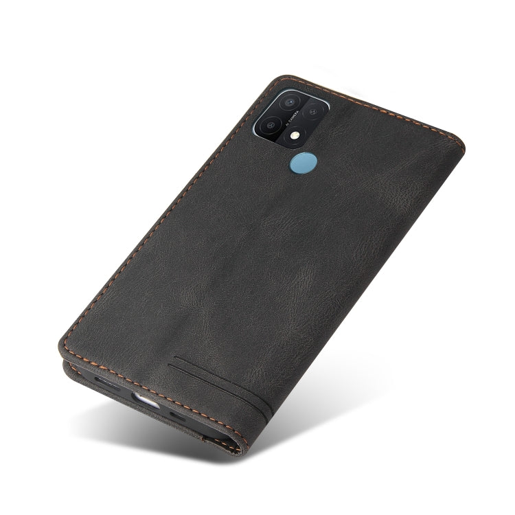 For OPPO A15s / A15 Skin Feel Anti-theft Brush Horizontal Flip Leather Case with Holder & Card Slots & Wallet