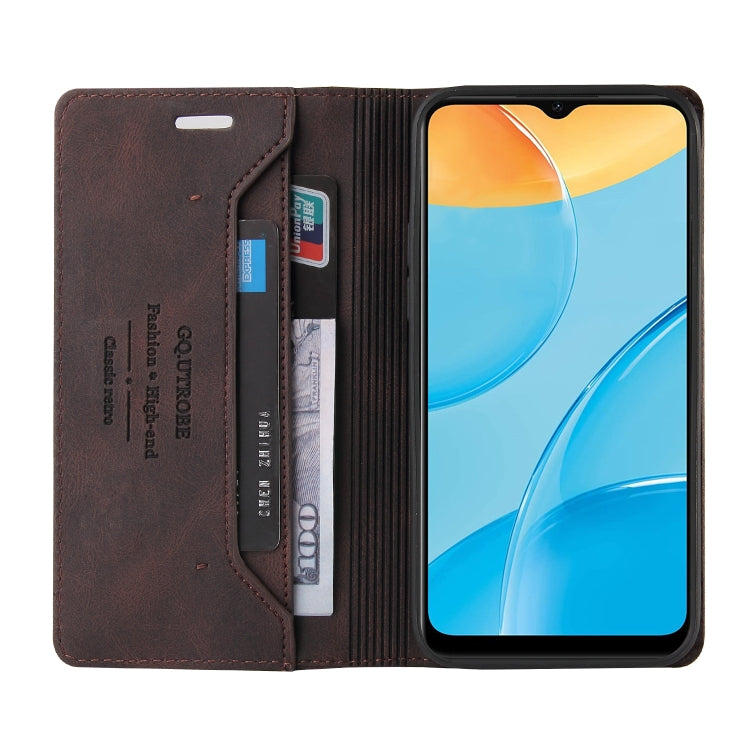 For OPPO A15s / A15 Skin Feel Anti-theft Brush Horizontal Flip Leather Case with Holder & Card Slots & Wallet
