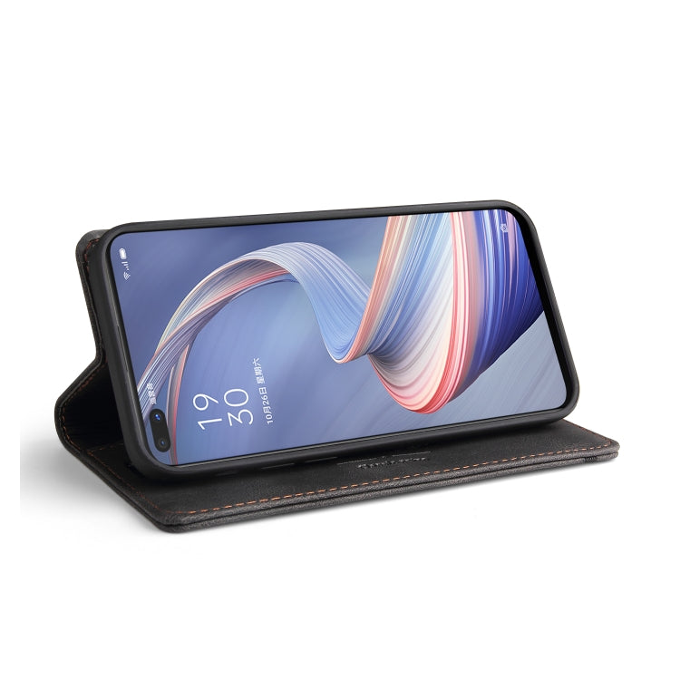 For OPPO A92S Skin Feel Anti-theft Brush Horizontal Flip Leather Case with Holder & Card Slots & Wallet