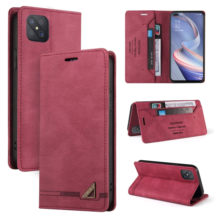 For OPPO A92S Skin Feel Anti-theft Brush Horizontal Flip Leather Case with Holder & Card Slots & Wallet