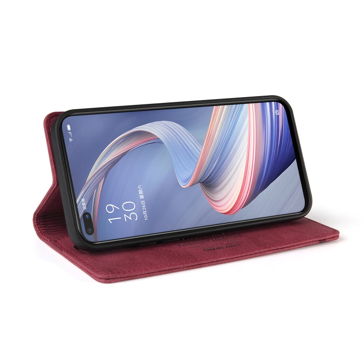 For OPPO A92S Skin Feel Anti-theft Brush Horizontal Flip Leather Case with Holder & Card Slots & Wallet