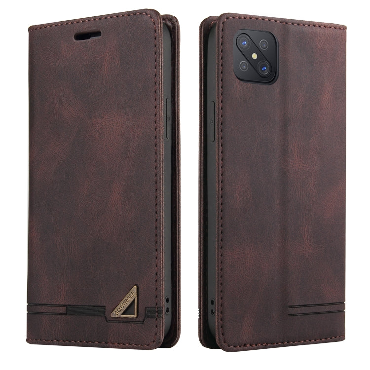 For OPPO A92S Skin Feel Anti-theft Brush Horizontal Flip Leather Case with Holder & Card Slots & Wallet