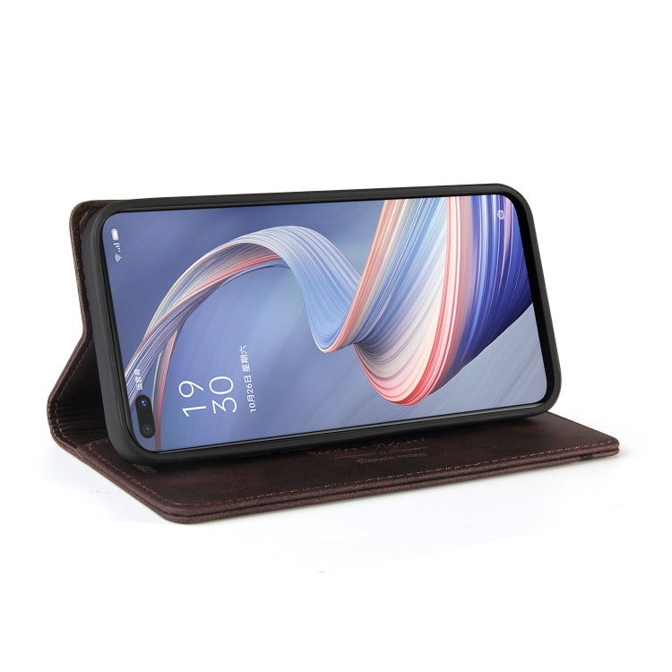 For OPPO A92S Skin Feel Anti-theft Brush Horizontal Flip Leather Case with Holder & Card Slots & Wallet