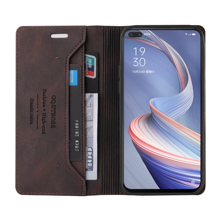 For OPPO A92S Skin Feel Anti-theft Brush Horizontal Flip Leather Case with Holder & Card Slots & Wallet