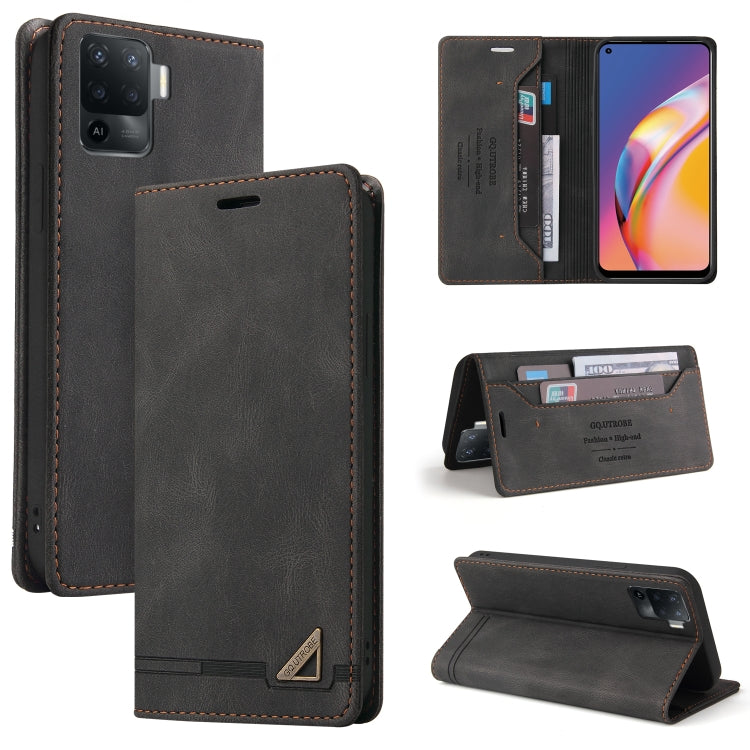 For OPPO A94 Skin Feel Anti-theft Brush Horizontal Flip Leather Case with Holder & Card Slots & Wallet