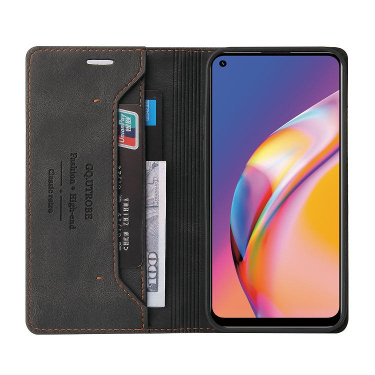 For OPPO A94 Skin Feel Anti-theft Brush Horizontal Flip Leather Case with Holder & Card Slots & Wallet