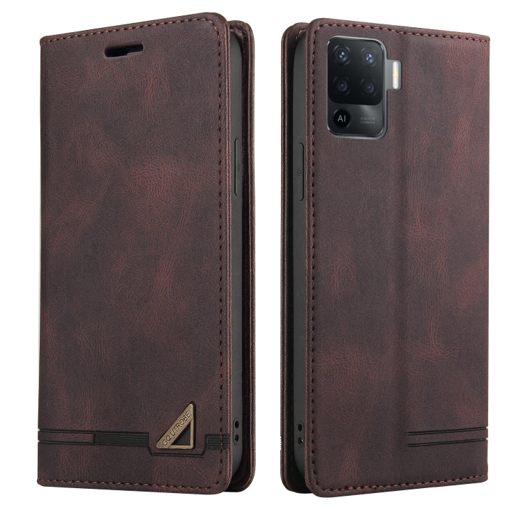For OPPO A94 Skin Feel Anti-theft Brush Horizontal Flip Leather Case with Holder & Card Slots & Wallet