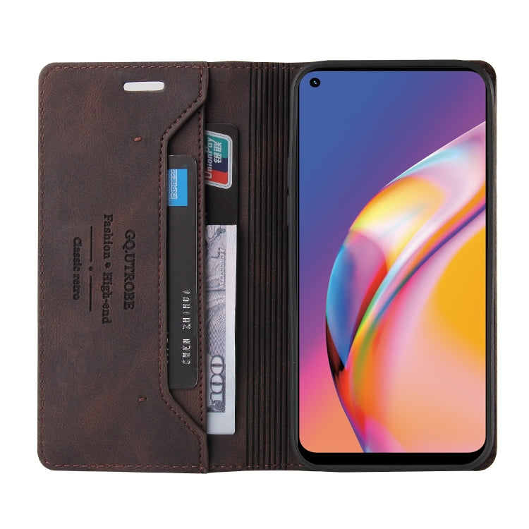 For OPPO A94 Skin Feel Anti-theft Brush Horizontal Flip Leather Case with Holder & Card Slots & Wallet