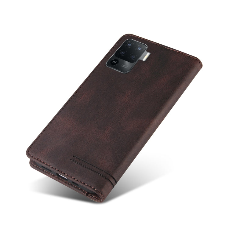 For OPPO A94 Skin Feel Anti-theft Brush Horizontal Flip Leather Case with Holder & Card Slots & Wallet