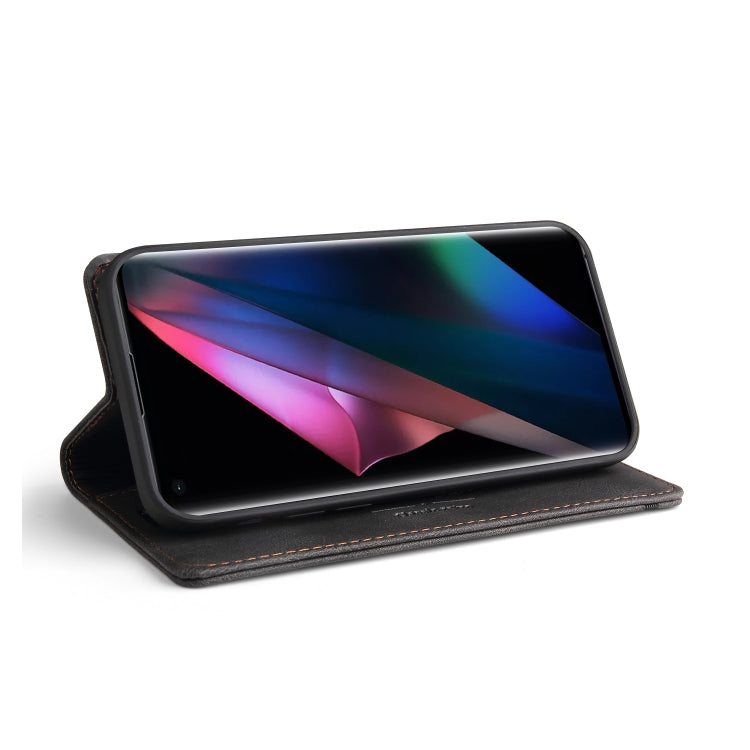 For OPPO Find X3 Pro Skin Feel Anti-theft Brush Horizontal Flip Leather Case with Holder & Card Slots & Wallet