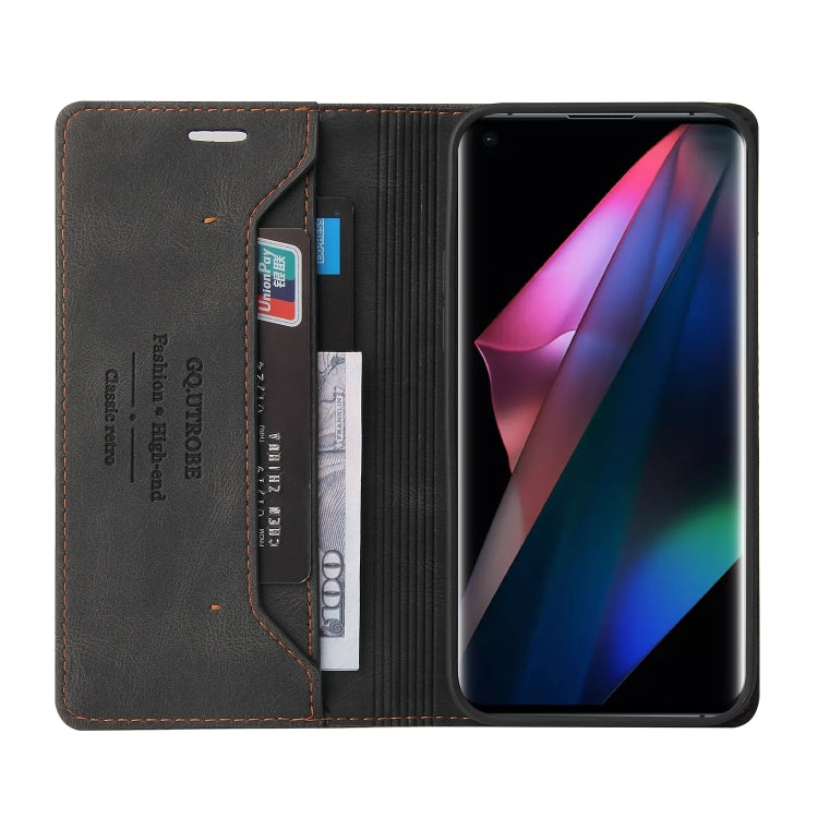 For OPPO Find X3 Pro Skin Feel Anti-theft Brush Horizontal Flip Leather Case with Holder & Card Slots & Wallet