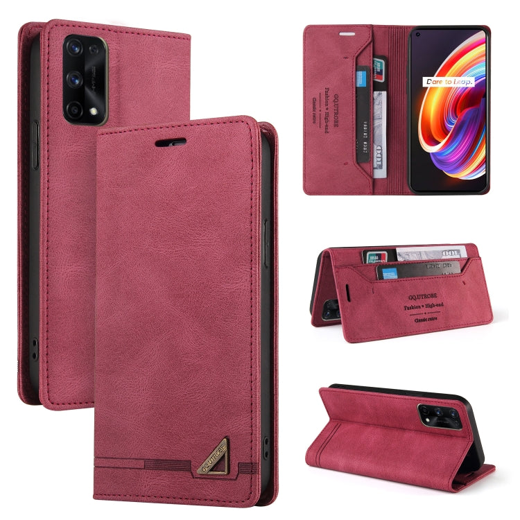 For OPPO Realme 7 Pro Skin Feel Anti-theft Brush Horizontal Flip Leather Case with Holder & Card Slots & Wallet