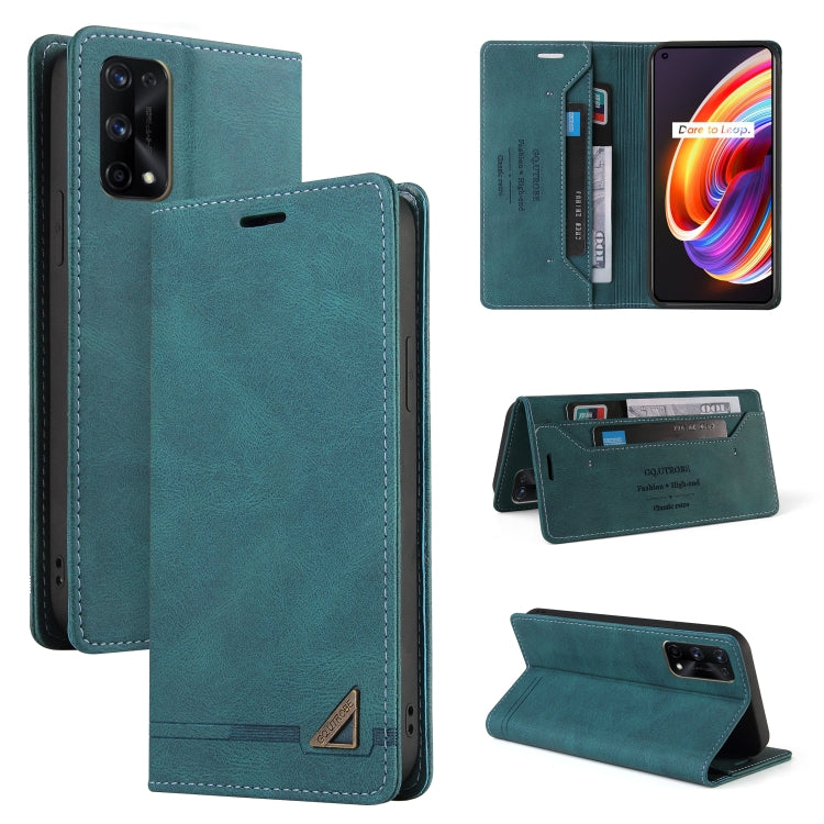 For OPPO Realme 7 Pro Skin Feel Anti-theft Brush Horizontal Flip Leather Case with Holder & Card Slots & Wallet