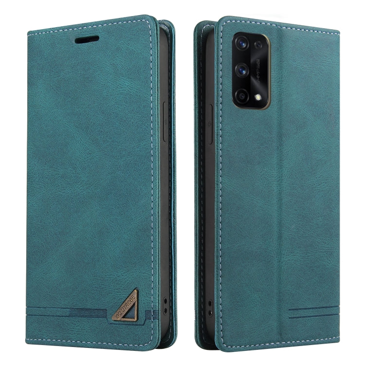 For OPPO Realme 7 Pro Skin Feel Anti-theft Brush Horizontal Flip Leather Case with Holder & Card Slots & Wallet