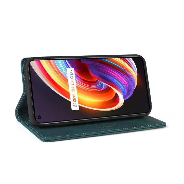 For OPPO Realme 7 Pro Skin Feel Anti-theft Brush Horizontal Flip Leather Case with Holder & Card Slots & Wallet