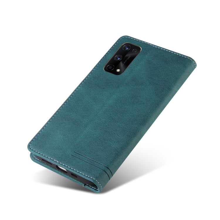 For OPPO Realme 7 Pro Skin Feel Anti-theft Brush Horizontal Flip Leather Case with Holder & Card Slots & Wallet
