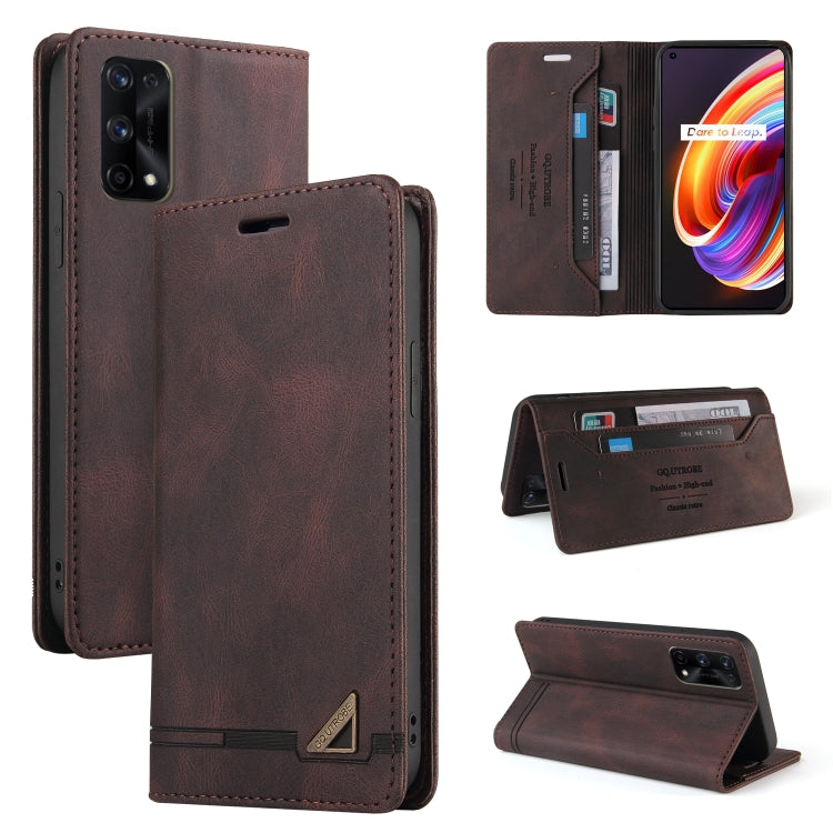 For OPPO Realme 7 Pro Skin Feel Anti-theft Brush Horizontal Flip Leather Case with Holder & Card Slots & Wallet