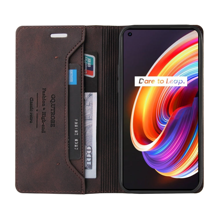 For OPPO Realme 7 Pro Skin Feel Anti-theft Brush Horizontal Flip Leather Case with Holder & Card Slots & Wallet