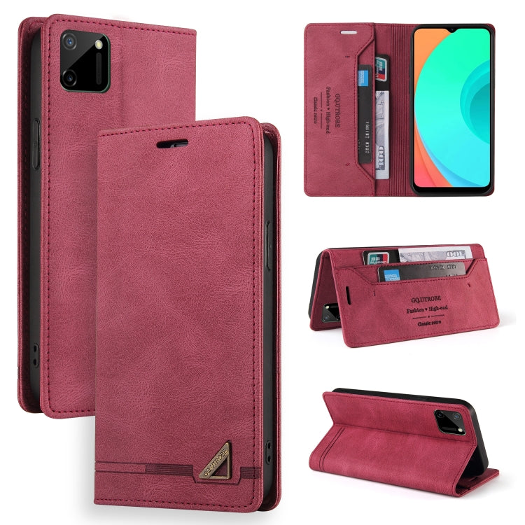 For OPPO Realme C11 Skin Feel Anti-theft Brush Horizontal Flip Leather Case with Holder & Card Slots & Wallet