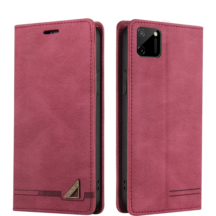 For OPPO Realme C11 Skin Feel Anti-theft Brush Horizontal Flip Leather Case with Holder & Card Slots & Wallet