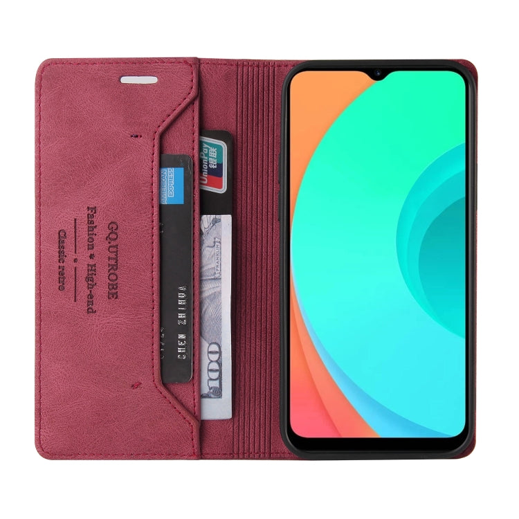 For OPPO Realme C11 Skin Feel Anti-theft Brush Horizontal Flip Leather Case with Holder & Card Slots & Wallet