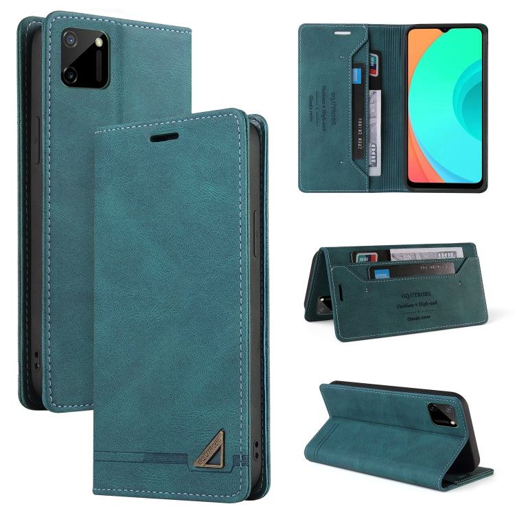 For OPPO Realme C11 Skin Feel Anti-theft Brush Horizontal Flip Leather Case with Holder & Card Slots & Wallet