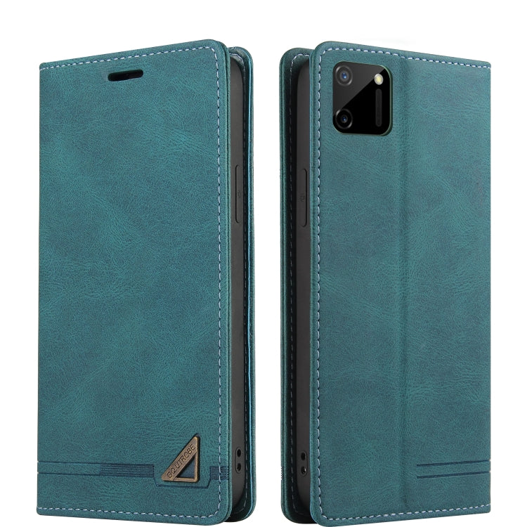 For OPPO Realme C11 Skin Feel Anti-theft Brush Horizontal Flip Leather Case with Holder & Card Slots & Wallet