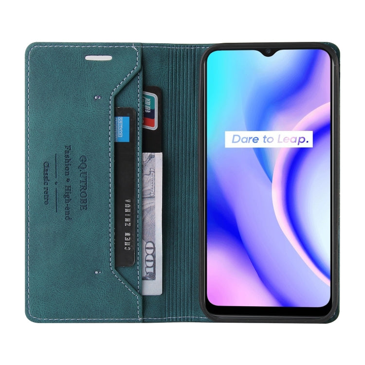 For OPPO Realme C15 Skin Feel Anti-theft Brush Horizontal Flip Leather Case with Holder & Card Slots & Wallet