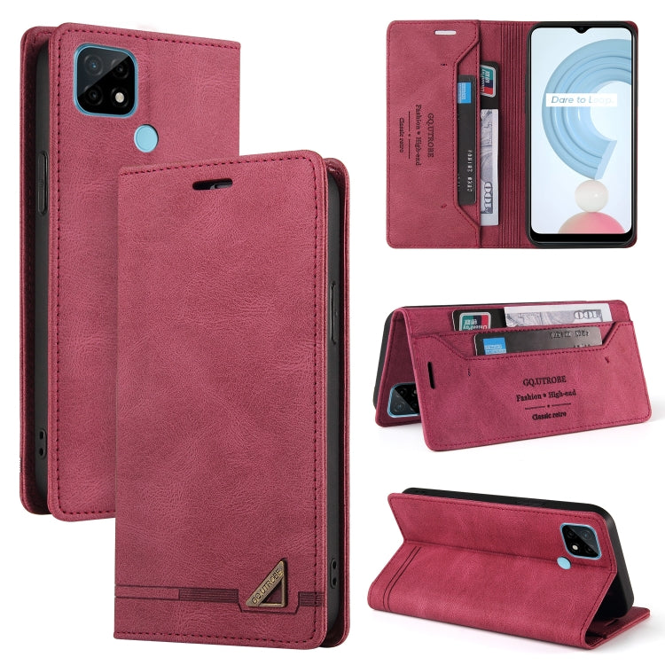 For OPPO Realme C21 Skin Feel Anti-theft Brush Horizontal Flip Leather Case with Holder & Card Slots & Wallet