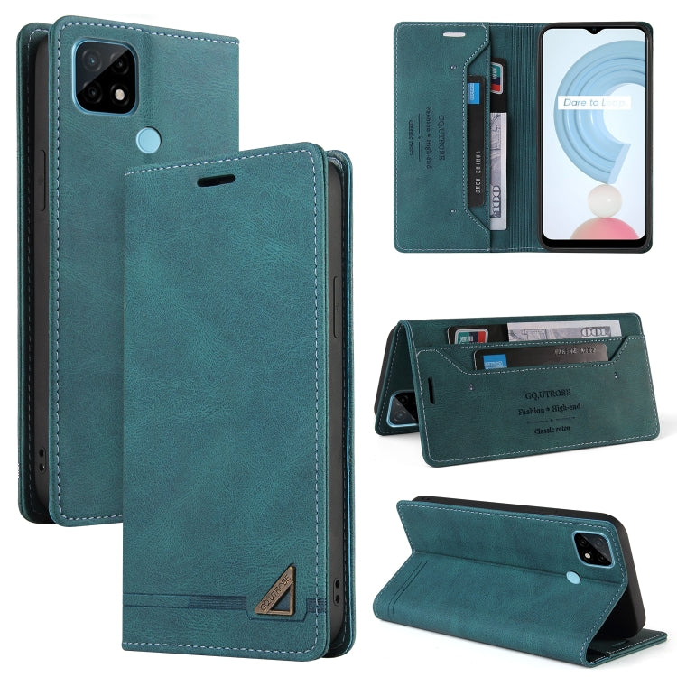 For OPPO Realme C21 Skin Feel Anti-theft Brush Horizontal Flip Leather Case with Holder & Card Slots & Wallet
