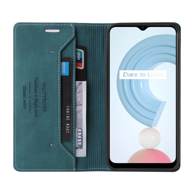 For OPPO Realme C21 Skin Feel Anti-theft Brush Horizontal Flip Leather Case with Holder & Card Slots & Wallet