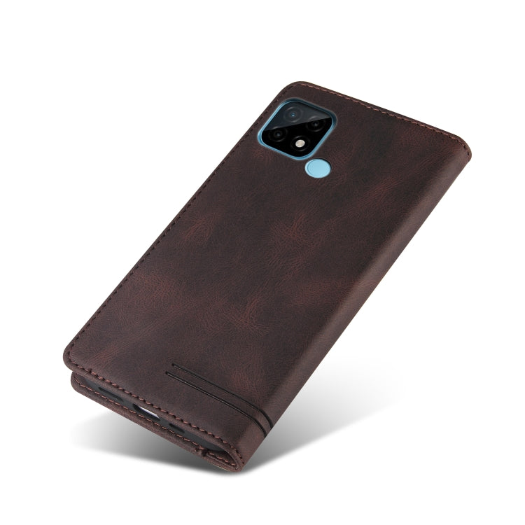 For OPPO Realme C21 Skin Feel Anti-theft Brush Horizontal Flip Leather Case with Holder & Card Slots & Wallet