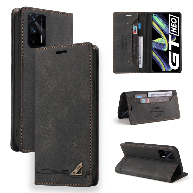 For OPPO Realme GT Skin Feel Anti-theft Brush Horizontal Flip Leather Case with Holder & Card Slots & Wallet