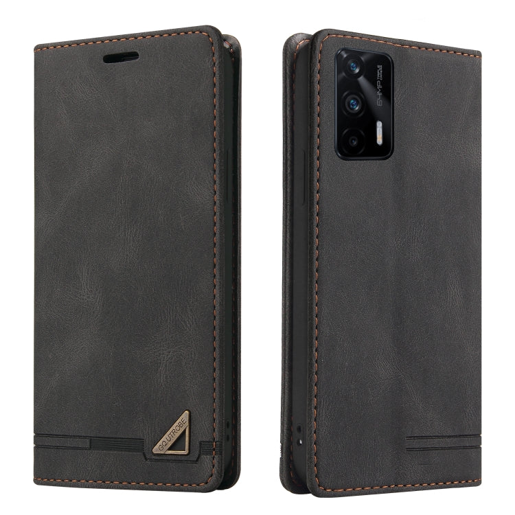 For OPPO Realme GT Skin Feel Anti-theft Brush Horizontal Flip Leather Case with Holder & Card Slots & Wallet