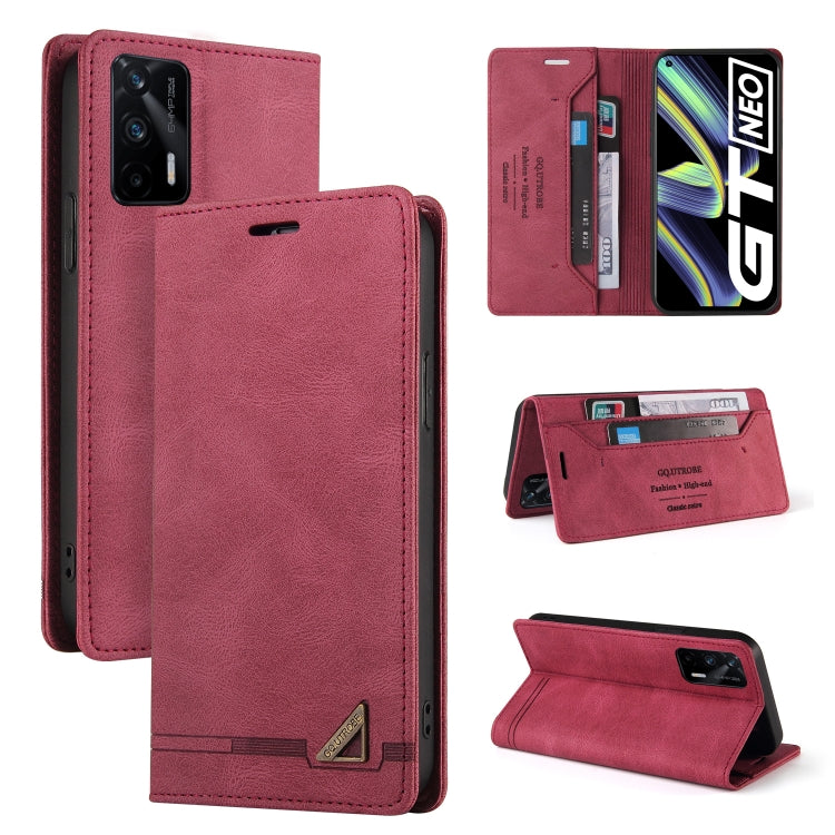 For OPPO Realme GT Skin Feel Anti-theft Brush Horizontal Flip Leather Case with Holder & Card Slots & Wallet